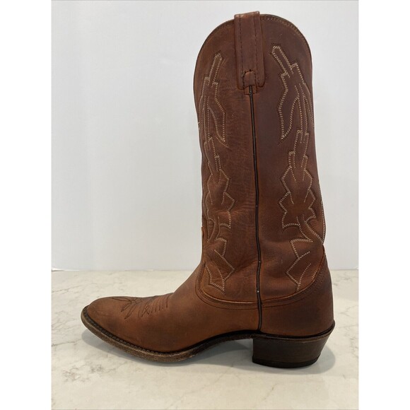 Dan Post x Marlboro Vintage Western Pointed Cowboy Boots Leather Mens 10 D Brown - Picture 4 of 16